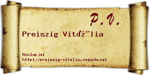 Preiszig Vitália névjegykártya